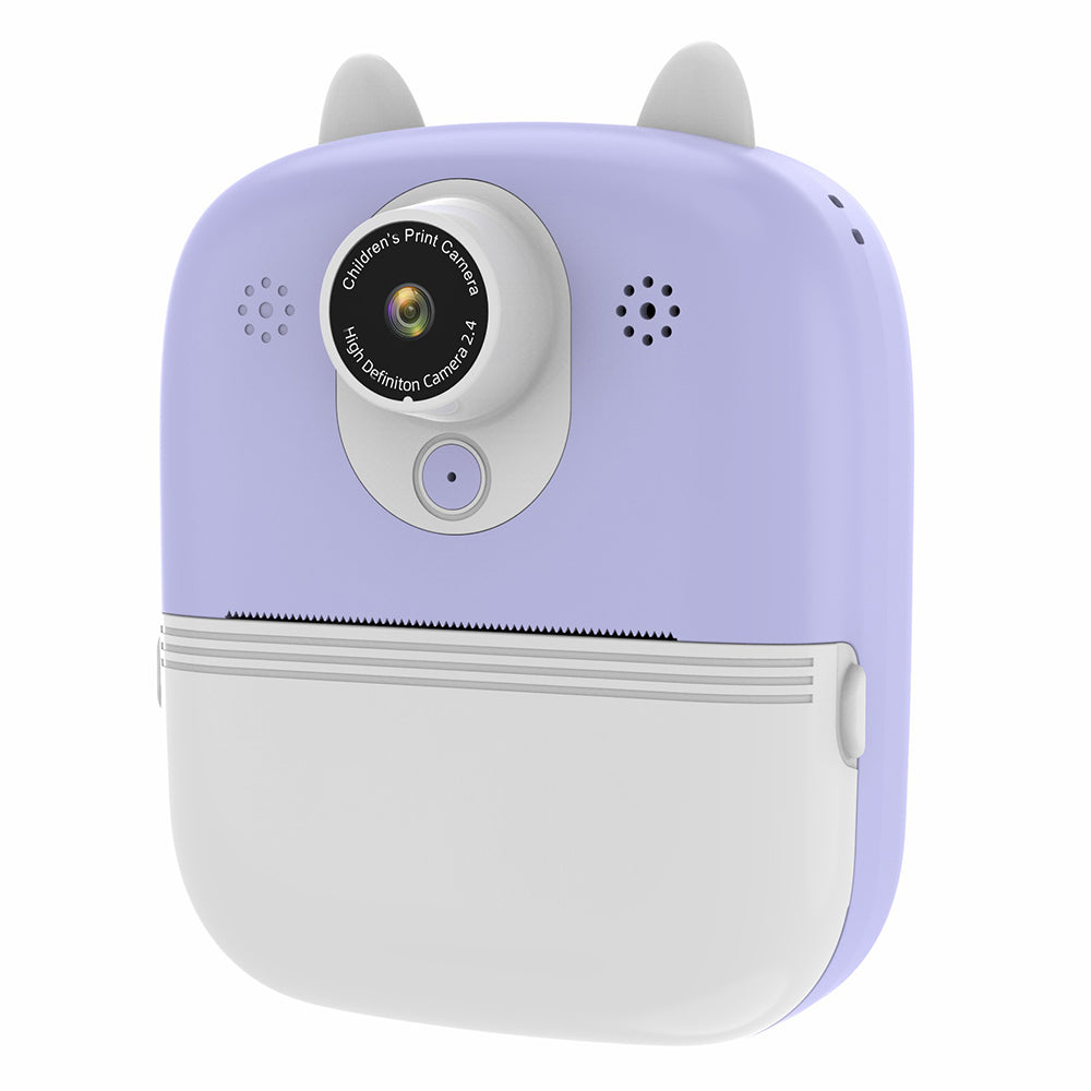 P2 2.4-inch HD Dual-Lens Camera Photo / Video Instant Camera Multifunction Children Printer Camera (with 32G Memory Card + Card Reader) - Purple