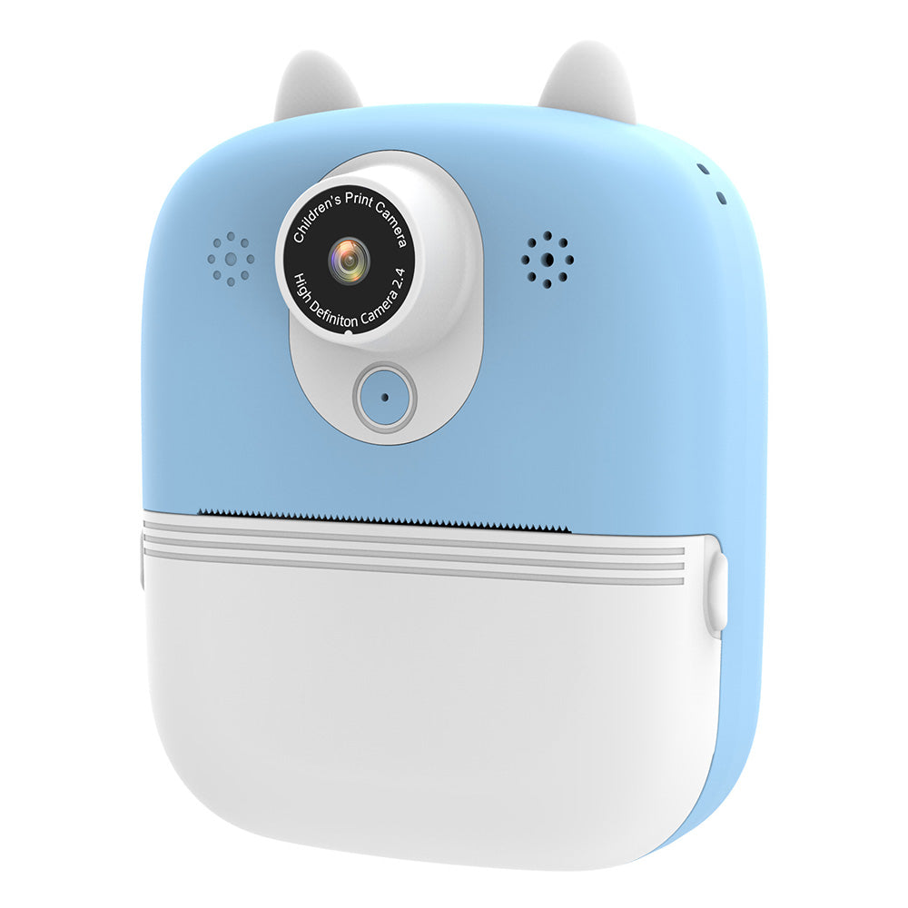 P2 2.4-inch IPS Screen Children Camera Thermal Printer Camera WiFi Printing Camera Support TF Card Storage - Blue