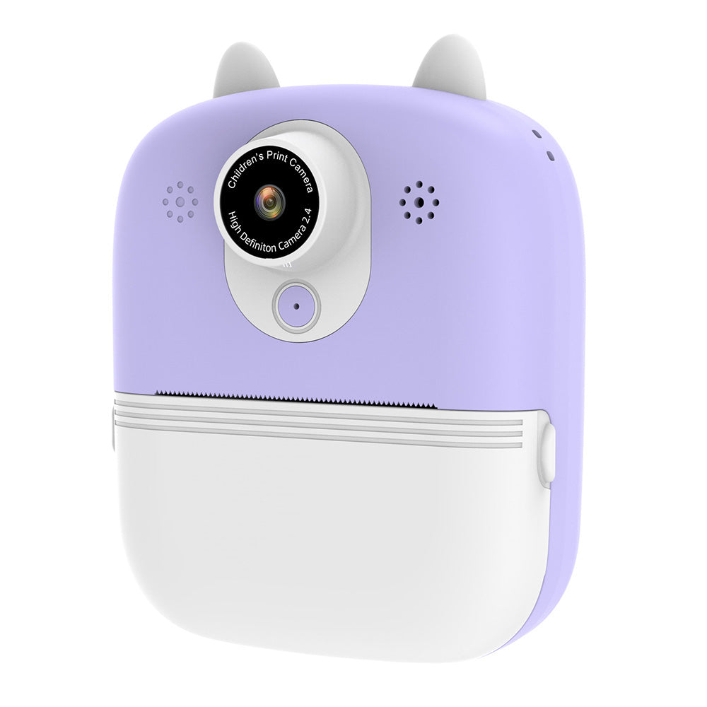 P2 2.4-inch IPS Screen Children Camera Thermal Printer Camera WiFi Printing Camera Support TF Card Storage - Purple