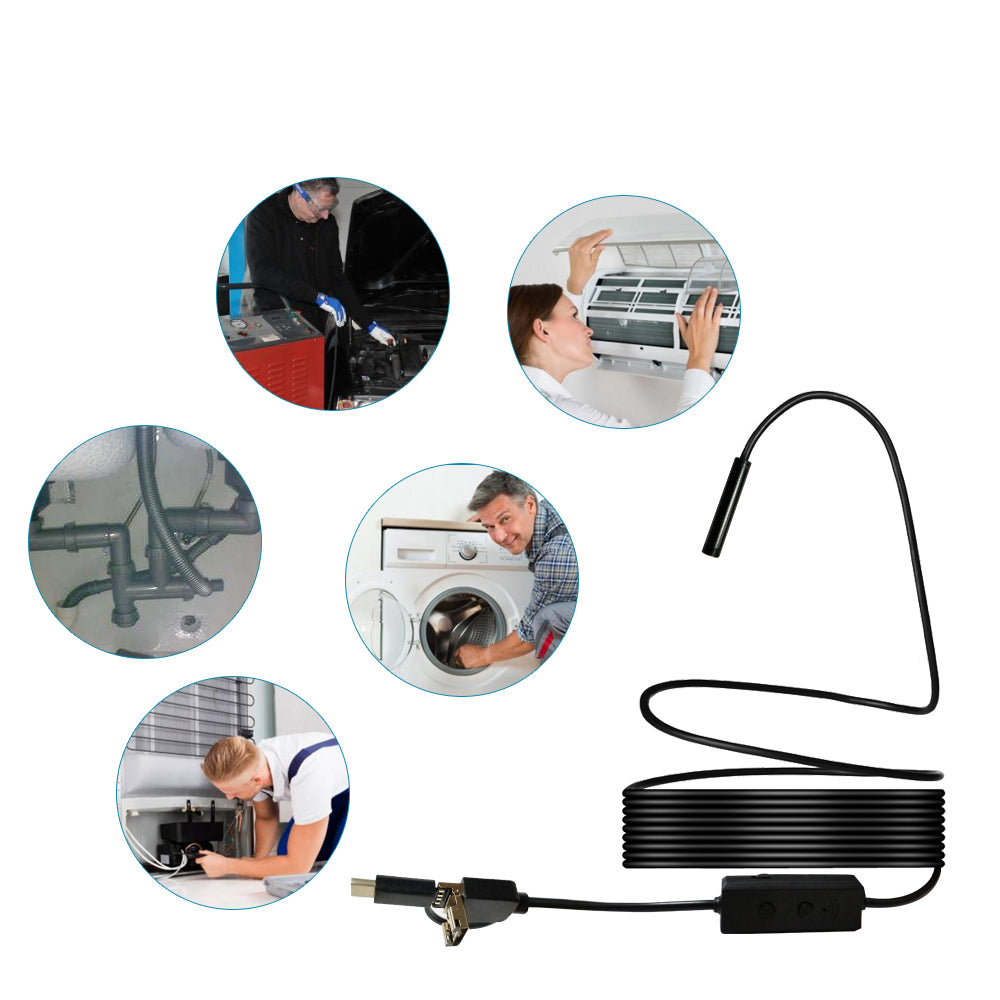 F160 3.5M Semi-Rigid WiFi Borescope 2.0MP 720P HD Endoscope Inspection Camera