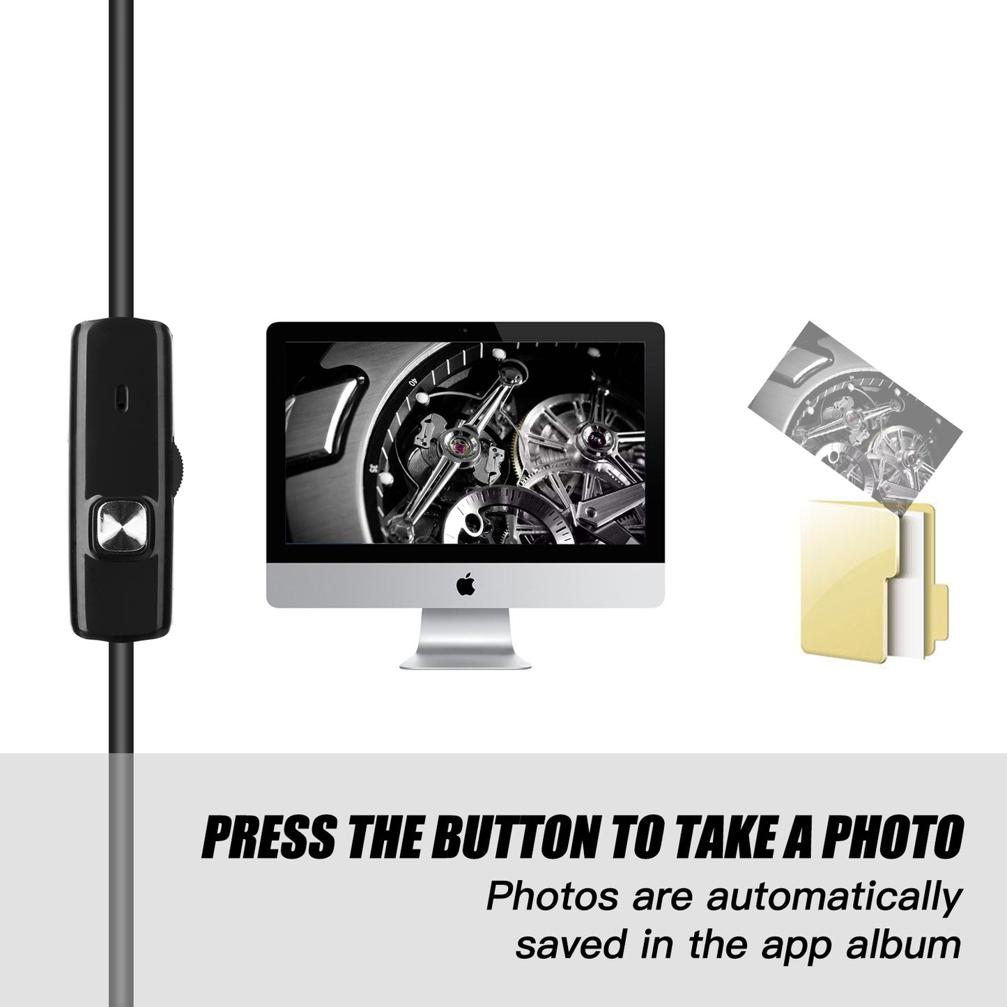 AN100 3-in-1 Endoscope Inspection Camera 3.9mm Snake Camera with 3.5M Semi-Rigid Cable