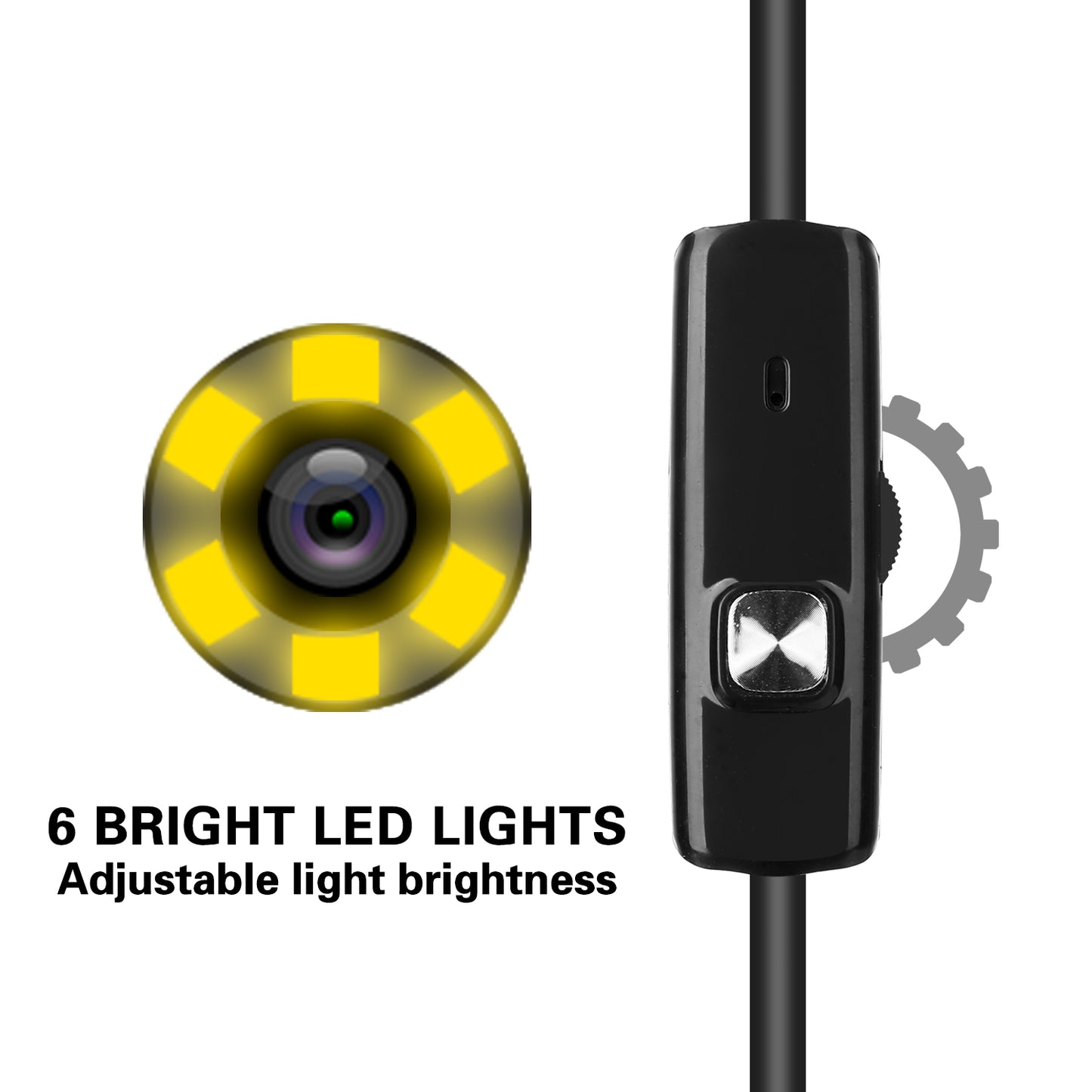 AN100 3-in-1 Endoscope Inspection Camera 3.9mm Snake Camera with 1M Semi-Rigid Cable