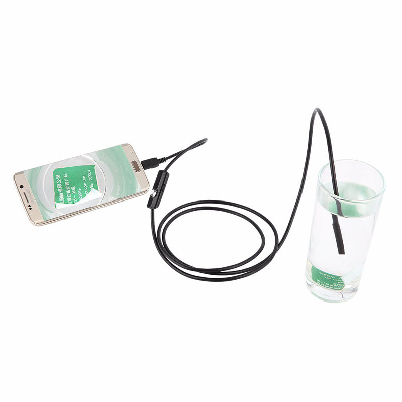 AN97 Endoscope Inspection Camera 8mm Snake Camera with 1M Semi-Rigid Cable for Android Smartphone