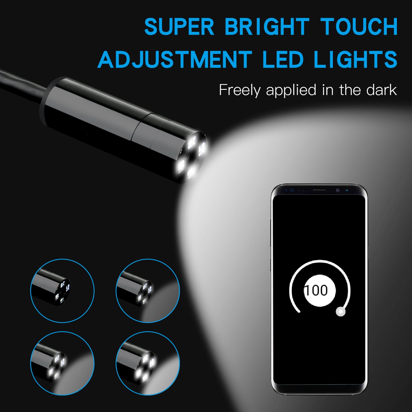 F230 Handheld WiFi Endoscopes Automatic Focusing 14mm Industrial Borescope with 2M Semi-Rigid Cable