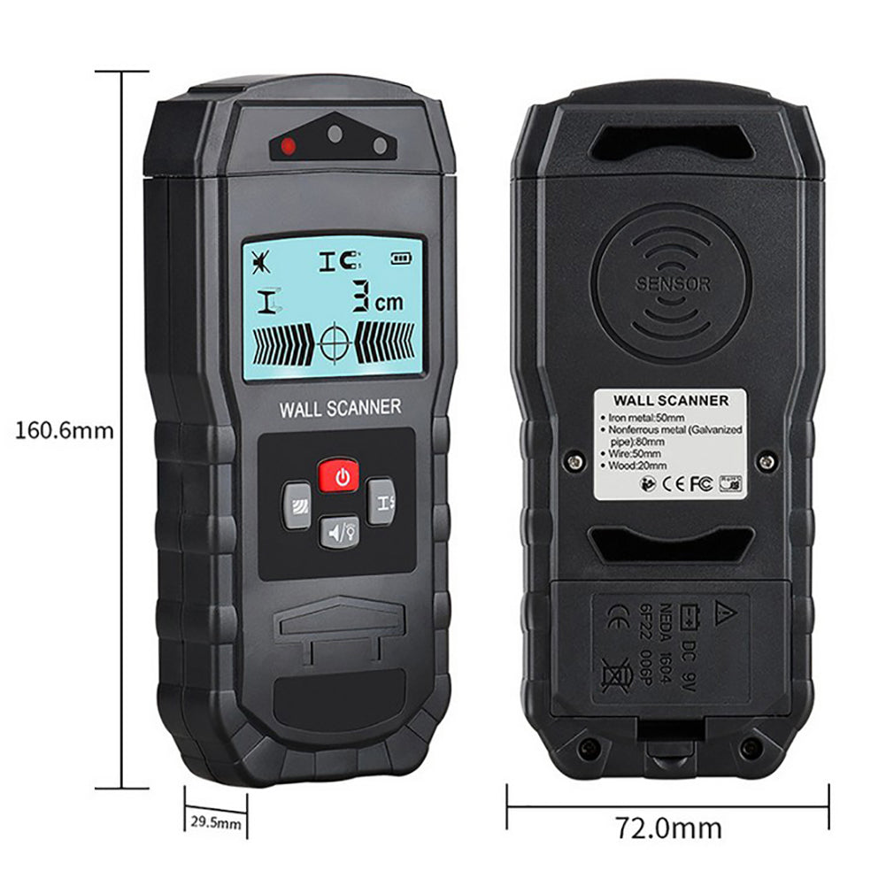 WT55 Digital Wall Scanner Handheld Multifunction Wall Detector Iron Metal Wood Wire Galvanized Pipe Finder