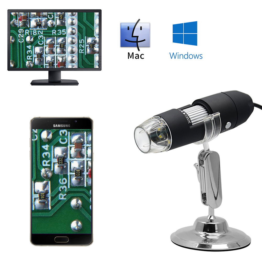1000X 8LED USB Digital Microscope Endoscope Camera Inspection for Mobile Phone Repairing Hair Skin