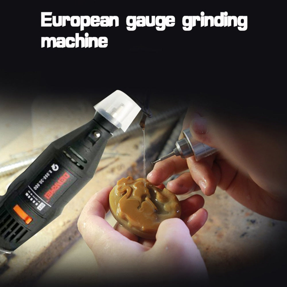 130W 220V Mini Electric Drill Set Power Tools Polishing Machine Variable Speed Engraving Pen with Accessories, EU Plug
