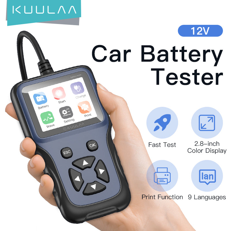 KL-CZ01 Auto Motorcycle Battery Tester 12V Battery System Analyzer Charging Diagnostic Test Tools