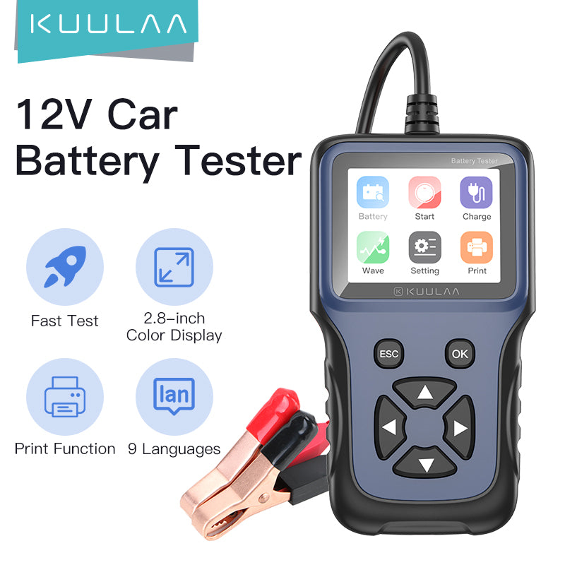 KL-CZ01 Auto Motorcycle Battery Tester 12V Battery System Analyzer Charging Diagnostic Test Tools