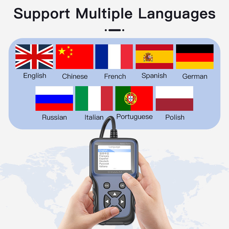 KL-CZ01 Auto Motorcycle Battery Tester 12V Battery System Analyzer Charging Diagnostic Test Tools