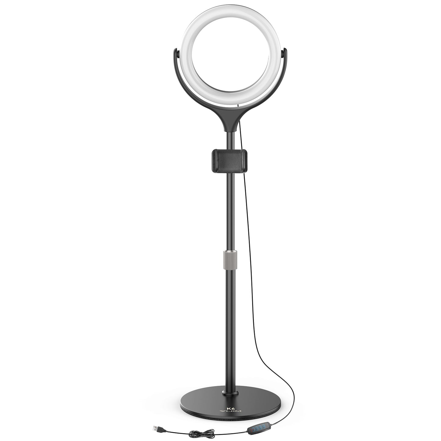 VIJIM K6 Ring Light with Adjustable Stand and Phone Holder
