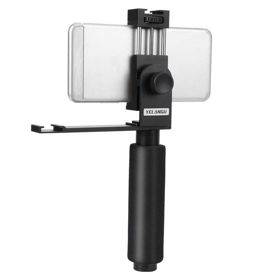 Yelangu PC08 Live Stream Universal Tripod Head Outdoor Shooting Mount Tripod Accessory for Smartphone and Camera