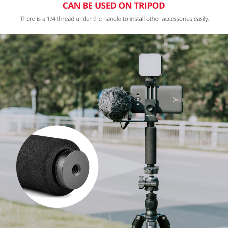Yelangu PC08 Live Stream Universal Tripod Head Outdoor Shooting Mount Tripod Accessory for Smartphone and Camera