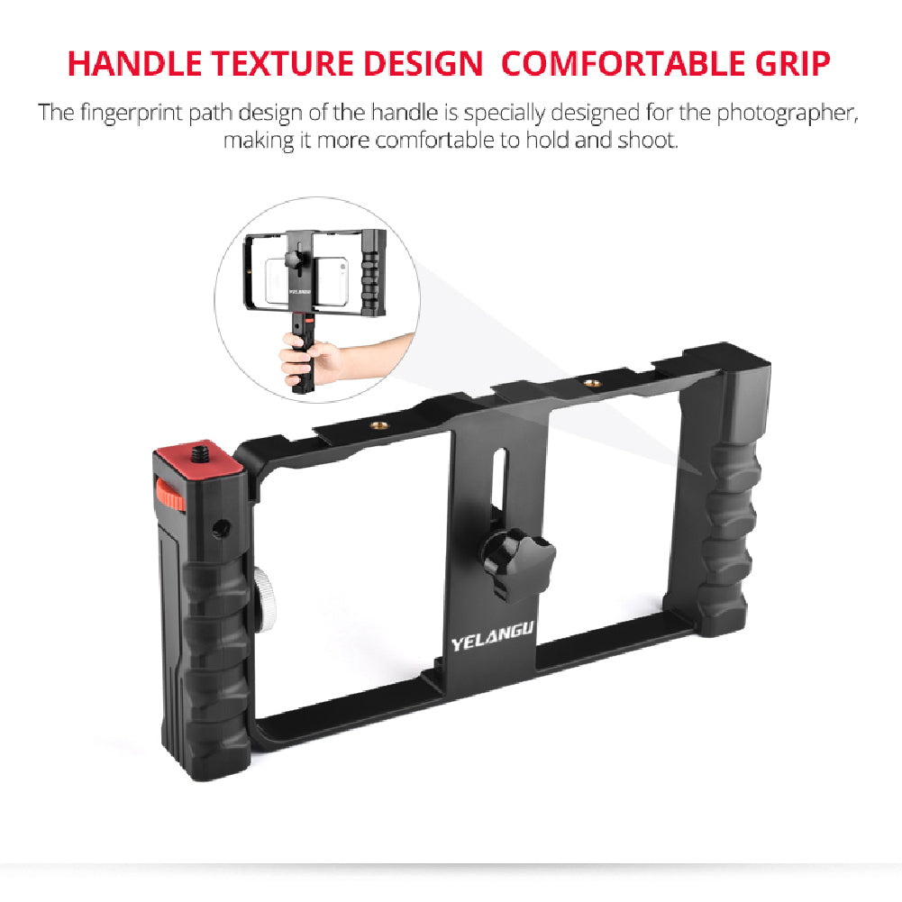 Yelangu PC02A Double Handle Bracket Camera Video Cage Professional Cage for Smartphone (YLG0901C)