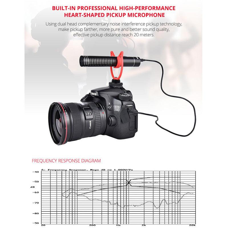 Yelangu MIC05 Electric Professional Super-Cardioid Universal Gun Shape Camera Microphone Video Mic