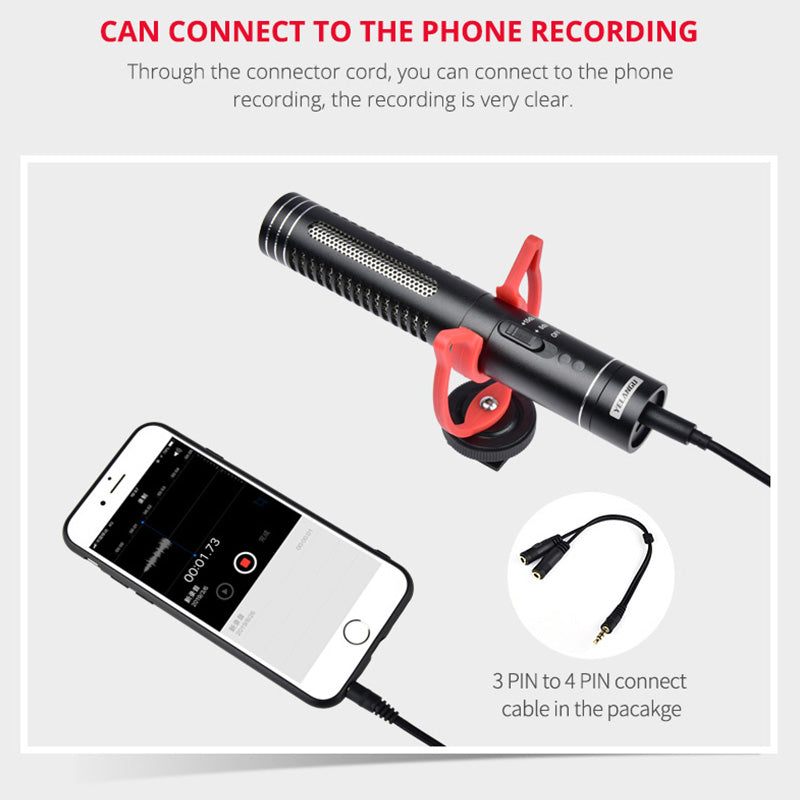 Yelangu MIC05 Electric Professional Super-Cardioid Universal Gun Shape Camera Microphone Video Mic