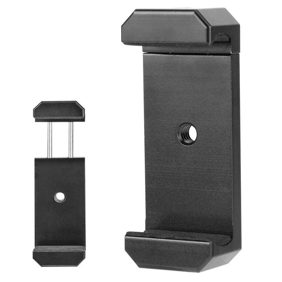 Aluminum Alloy Mobile Phone Clip Holder with 1/4 inch Screw Hole for Tripod Microphone Fill Light