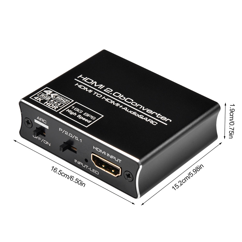 NK-331M 4K HDMI to HDMI Audio Extractor Splitter Optical Toslink SPDIF + RCA L/R Stereo Converter Adapter with 3.5mm Output