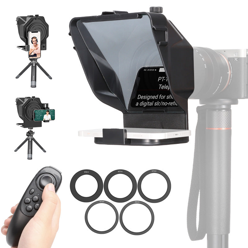 Portable Wide Screen Camera Teleprompter for Video Recording Interview Live Streaming