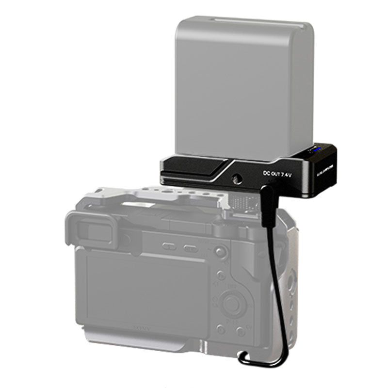 UURIG 12V/7.4V Dual DC Port External Battery Power Supply Base for SLR Camera