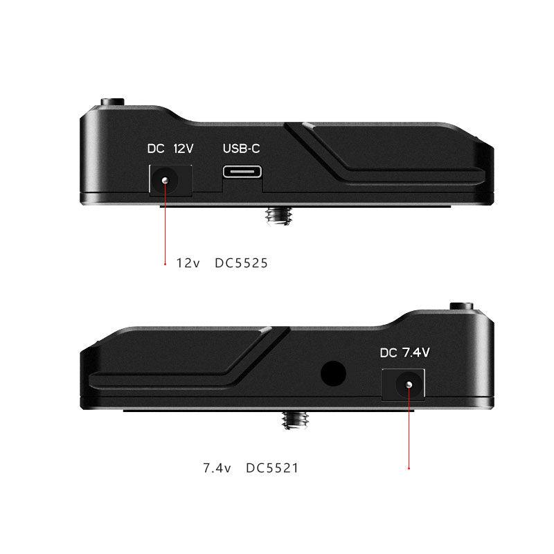 UURIG 12V/7.4V Dual DC Port External Battery Power Supply Base for SLR Camera