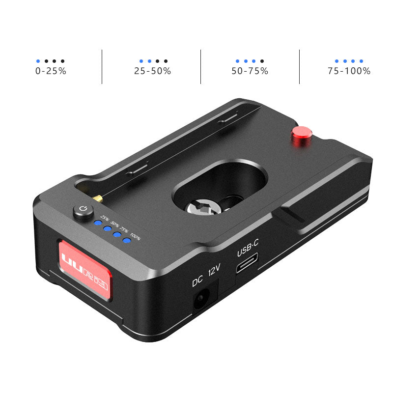 UURIG 12V/7.4V Dual DC Port External Battery Power Supply Base for SLR Camera