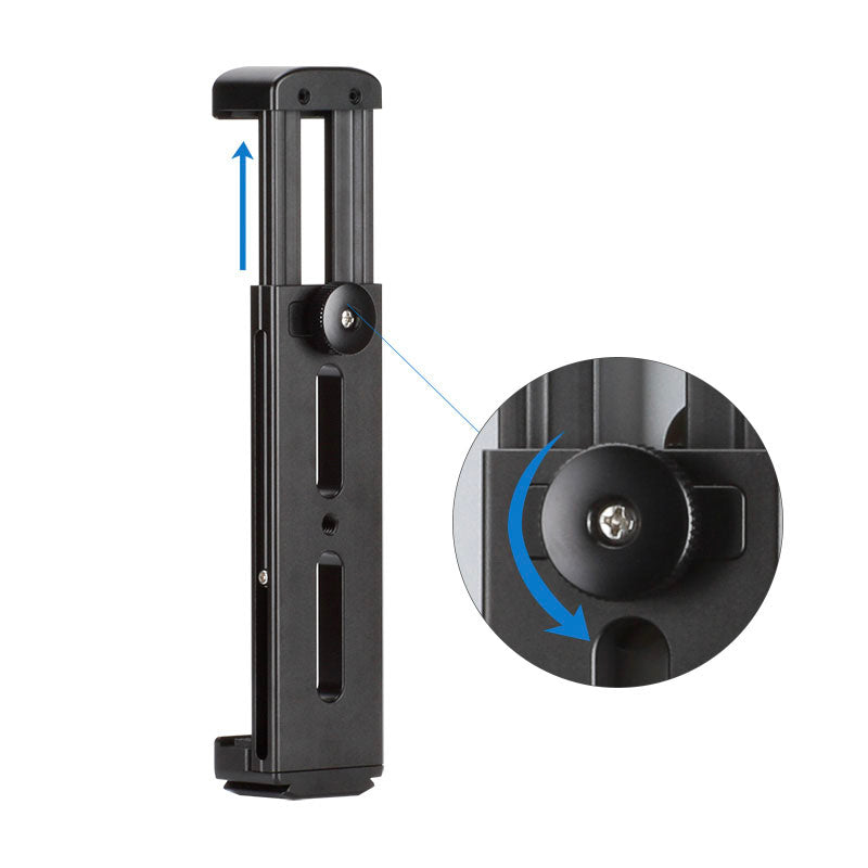 Portable Metal Tablet Holder Clip with Cold Shoe 1/4 Screw Hole Mount for Photography Video Recording