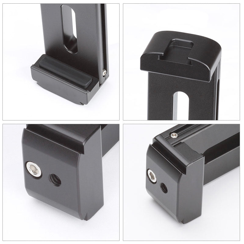 Portable Metal Tablet Holder Clip with Cold Shoe 1/4 Screw Hole Mount for Photography Video Recording