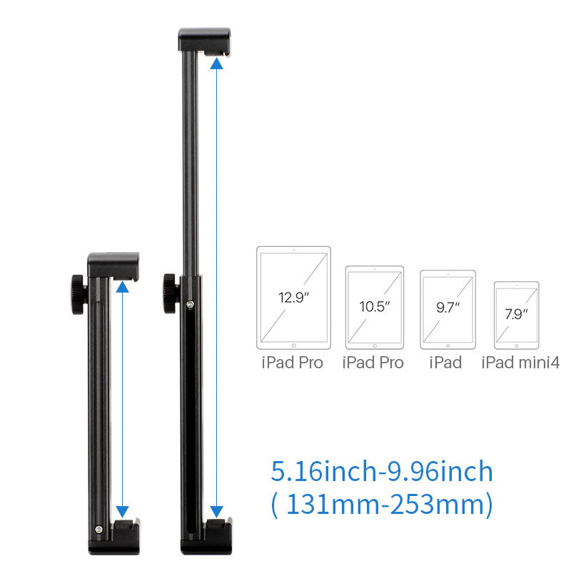 Portable Metal Tablet Holder Clip with Cold Shoe 1/4 Screw Hole Mount for Photography Video Recording