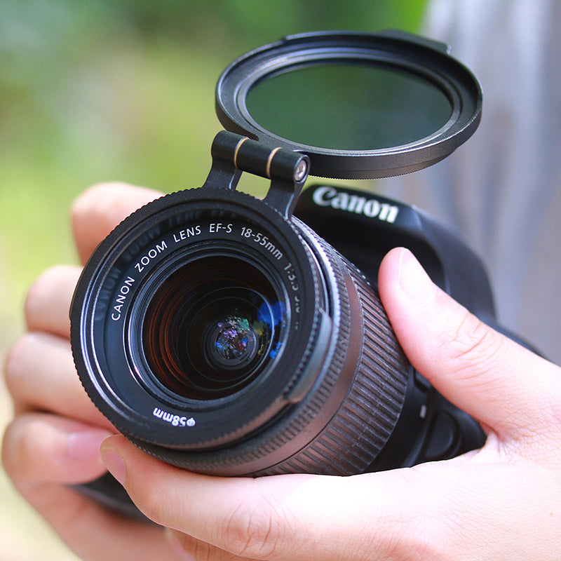 Uniqkart 67mm ND Filter Quick Release Lens Mount Ring Adapter Flip Cover Bracket for DSLR Camera