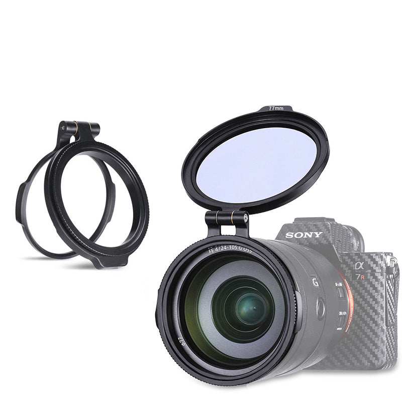 Uniqkart DSLR Camera 72mm ND Filter Quick Release Lens Mount Adapter Flip Cover Bracket