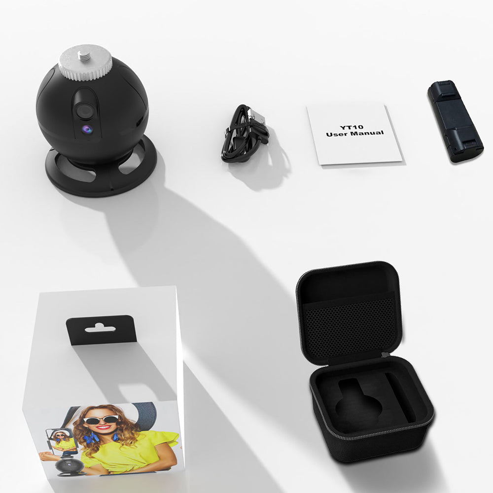 YT-10 Smart Auto Tracking Phone Stand Holder Spherical Shaped 360-degree Rotation AI Face Motion Tracking Phone Mount for Selfies Vlog Shooting Live Streaming