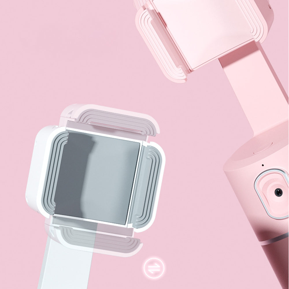 T2 Auto Tracking Phone Holder 360-degree Rotation AI Face Body Track Mount Face and Motion Tracking Phone Holder for Vlog Shooting Live Streaming - Pink