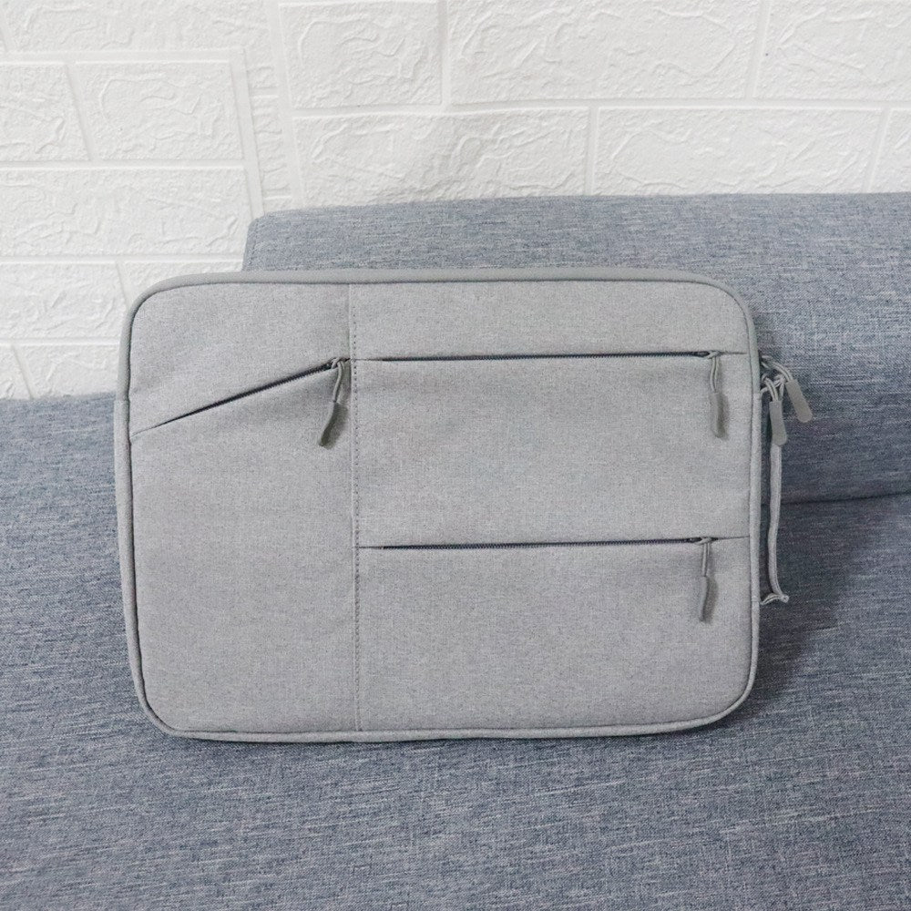 Uniqkart QY-C009 Anti-Drop Carry Case with 3 Outer Pouch/Handle Wear-Resistant Sleeve Bag for 11.6-inch Laptops Portable Storage Bag - Grey
