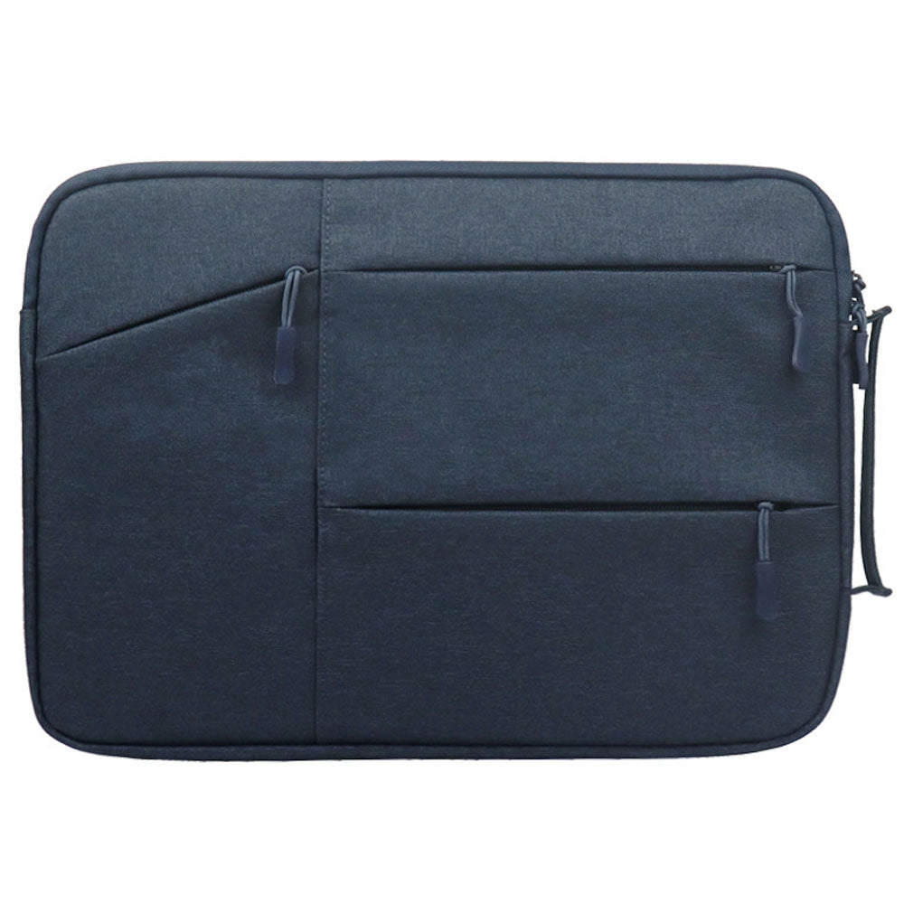 Uniqkart QY-C009 Scratch Resistant Sleeve Bag for 13.3-inch Laptops Portable Carry Case Anti-Drop Storage Bag with 3 Outer Pouch/Handle - Navy Blue