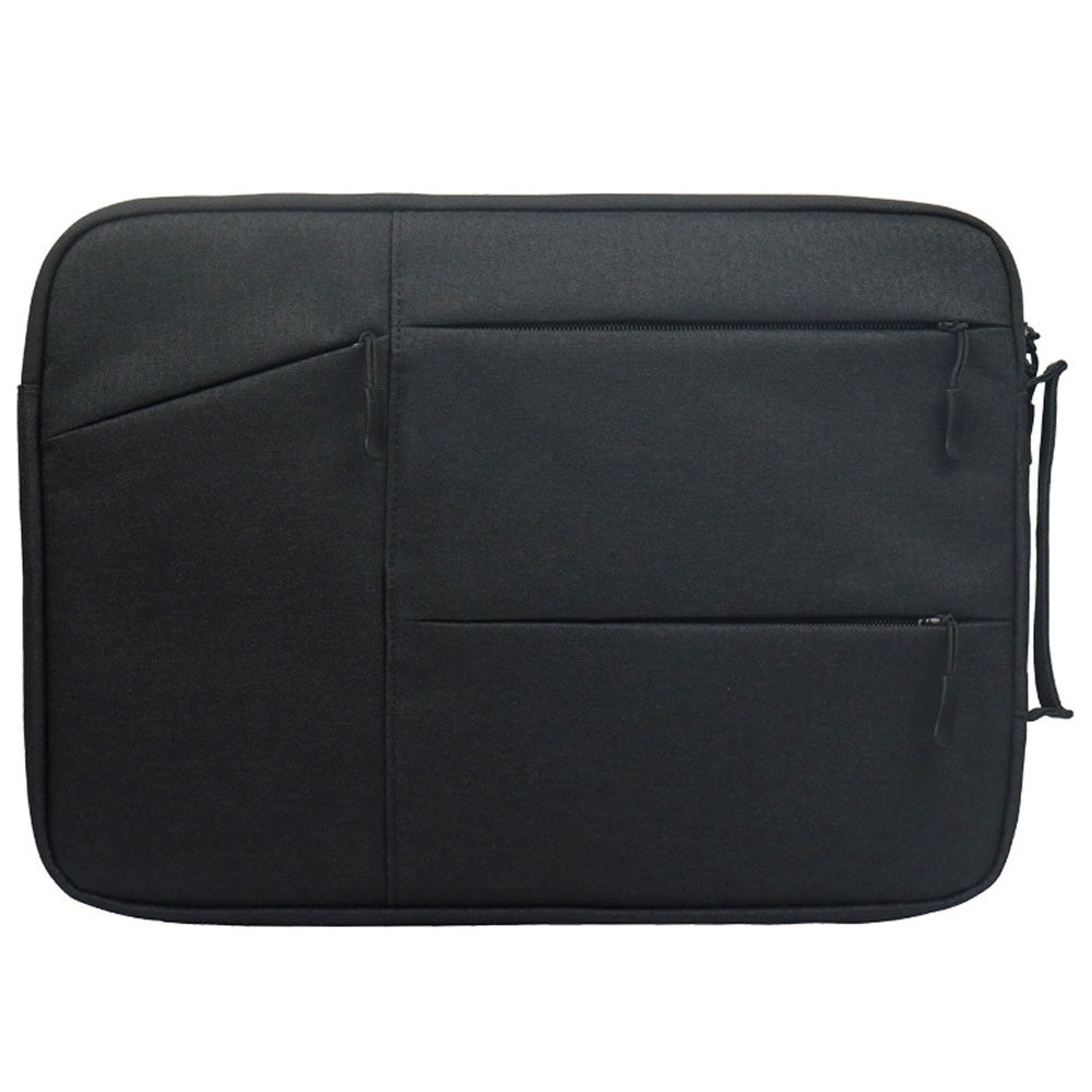 Uniqkart QY-C009 Wear-Resistant Carry Case Portable Sleeve Bag for 14-inch Laptops Anti-Drop Storage Bag with 3 Outer Pouch/Handle - Black