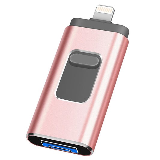 Uniqkart R-01B 64GB Driver Free USB 3.0 Flash Drive USB Memory Stick Thumb Drive Photo Stick for iPhone Android PC - Pink