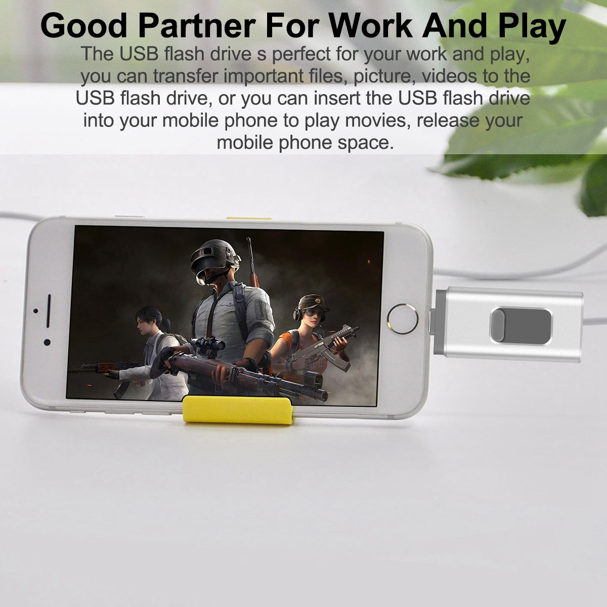 Uniqkart R-01B 32GB USB Memory Stick for iPhone Android PC, Portable USB 3.0 Flash Drive Thumb Drive Photo Stick - Silver