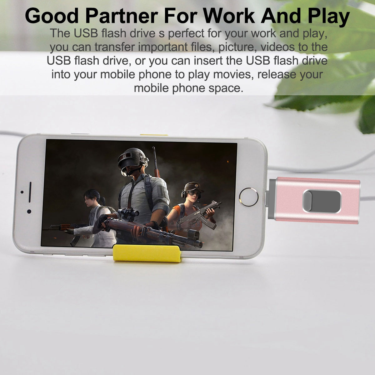 Uniqkart R-01B 32GB USB Memory Stick for iPhone Android PC, Portable USB 3.0 Flash Drive Thumb Drive Photo Stick - Pink