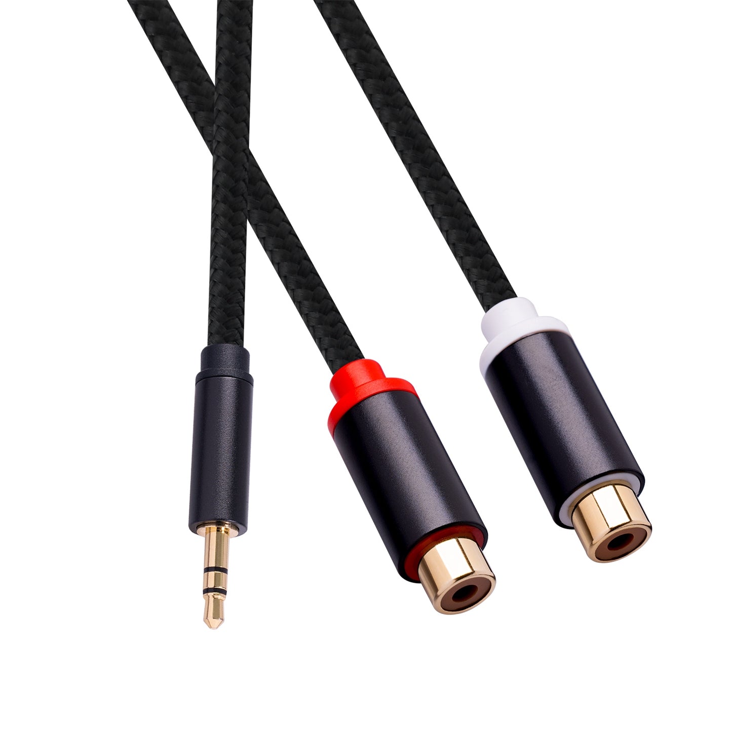 3687 3.5mm Male to 2 RCA Female Stereo Audio Cable AUX Adapter for Computer Speaker