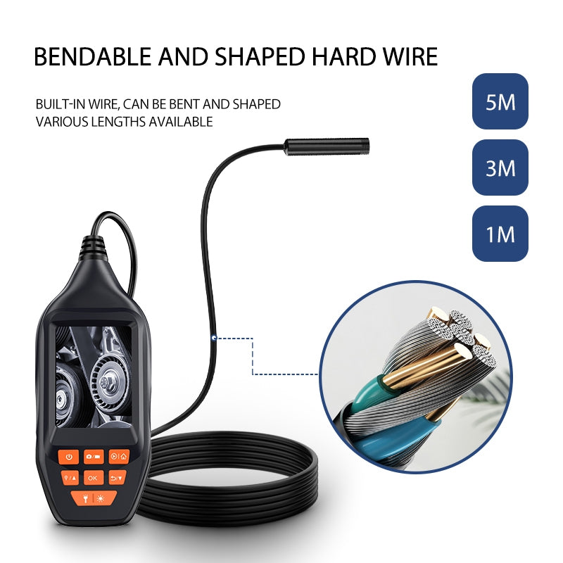 M30 1m Hard Wire Single 8mm Lens 3.0inch IPS Screen 1080P Camera Waterproof Sewer Pipe Industrial Endoscope with 8 LED Lights