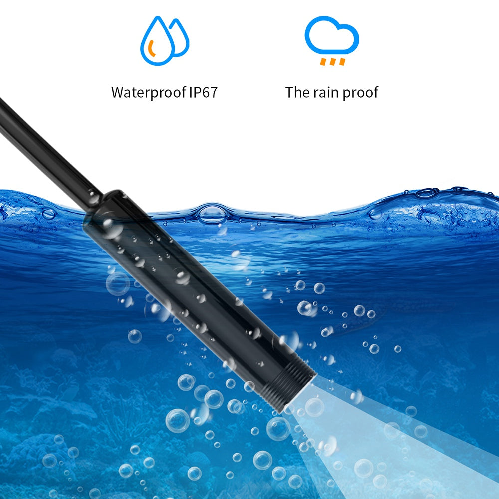 M50 2m Hard Wire 8mm Lens 5-inch Screen Hand-held Endoscope Adjustable Brightness 8-LED Waterproof Industrial Inspection Camera - Blue