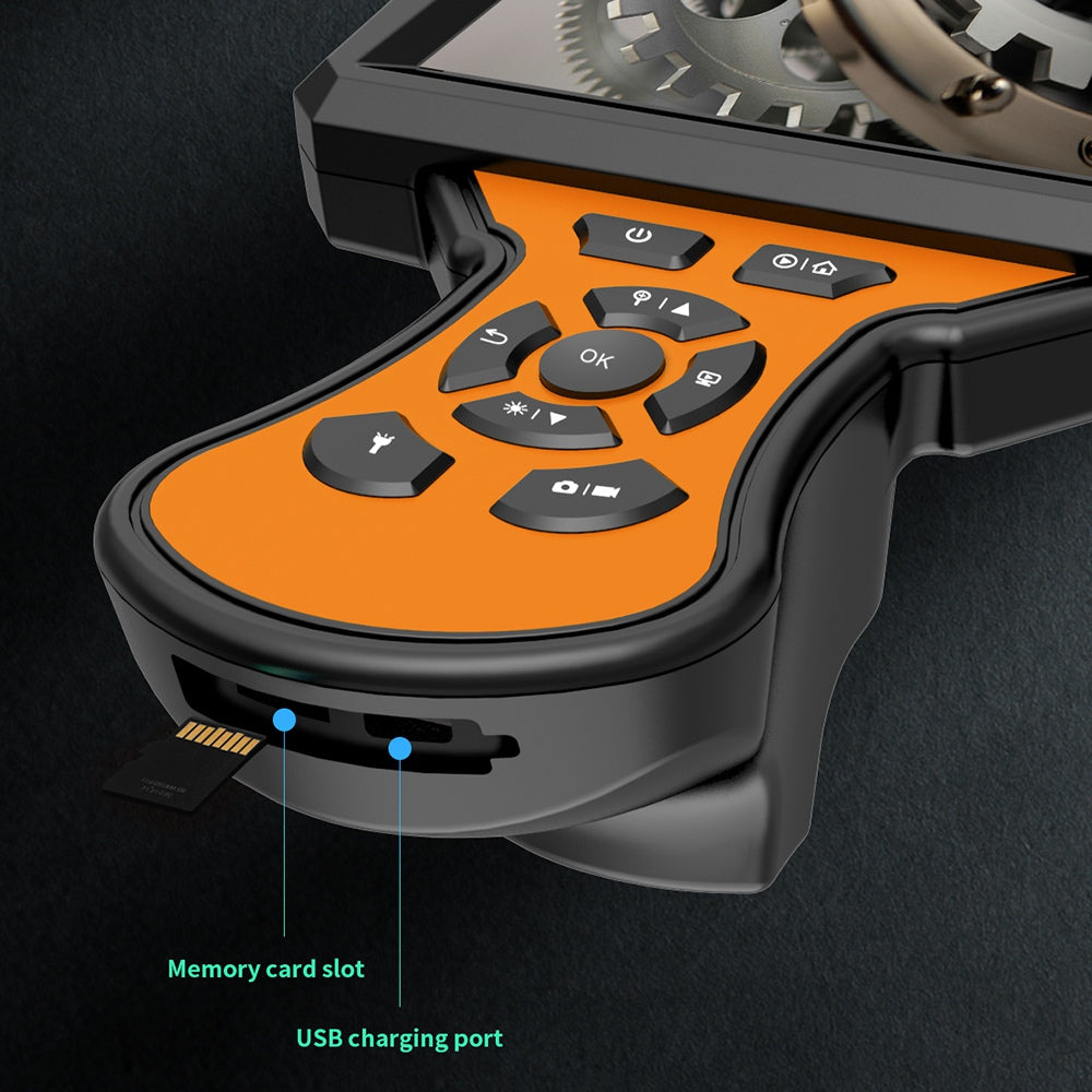 M50 5m Hard Wire 5.5mm Lens 5-inch Screen Hand-held Industrial Endoscope 8-LED Waterproof HD Inspection Borescope - Blue