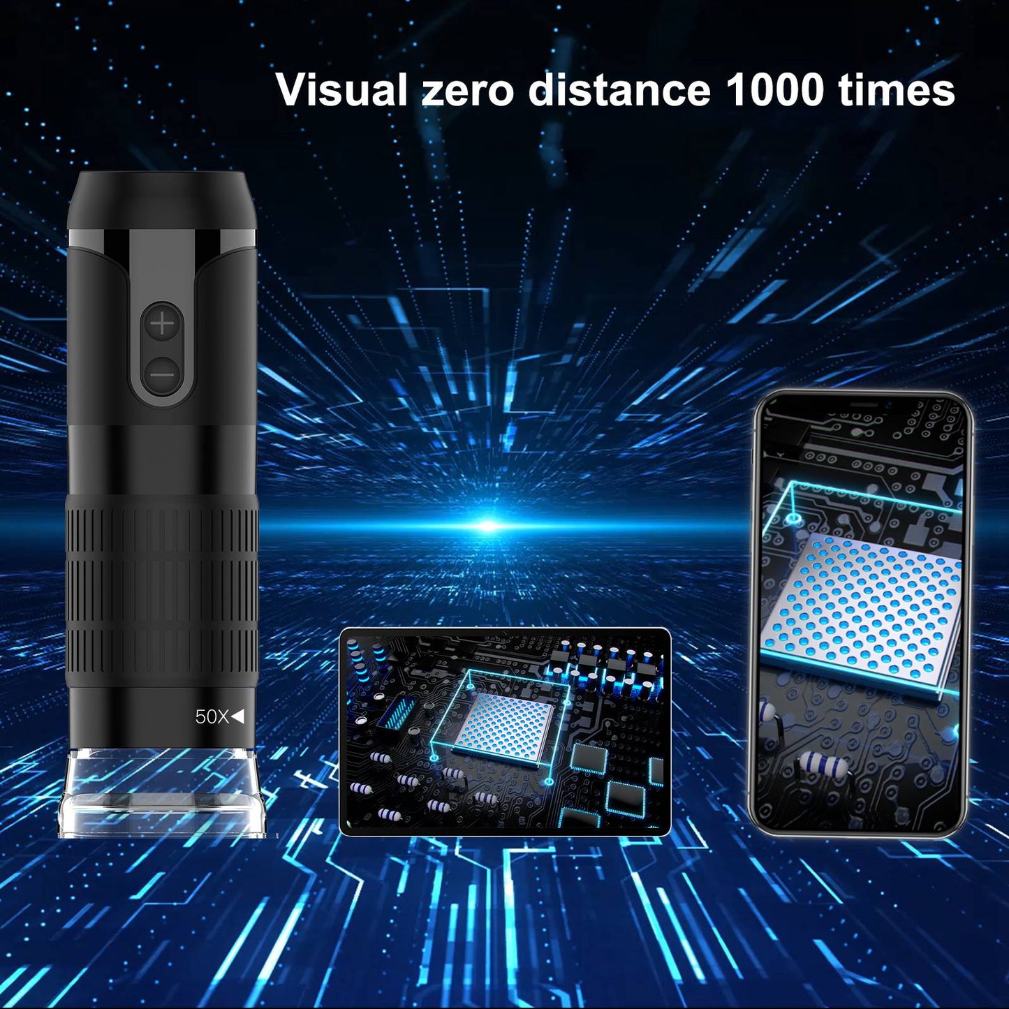 F290 WiFi Digital Microscope 50-1000X Magnification Portable Mini Microscope for Hardware Detection, Circuit Soldering, Jewelry Inspection