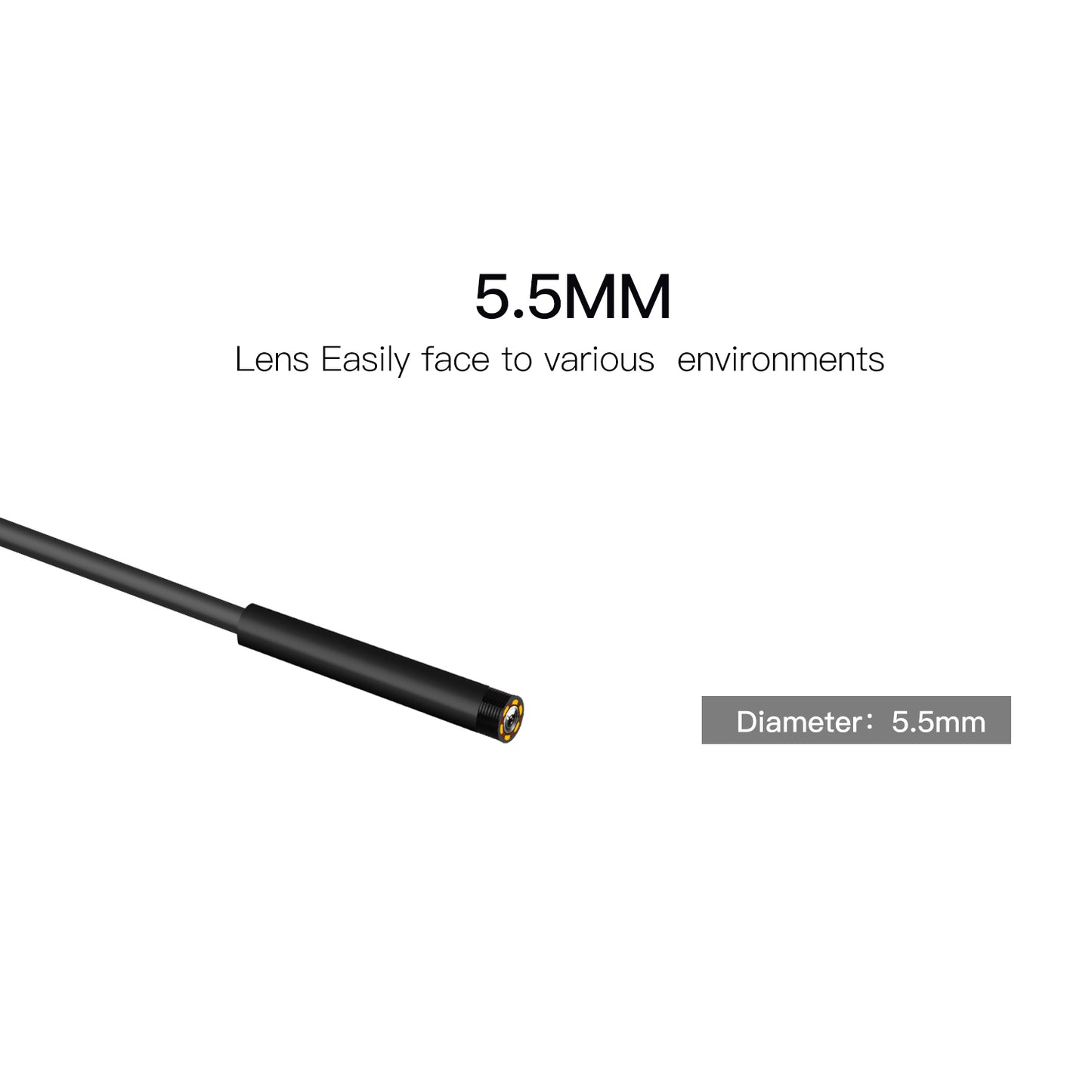 P60B 10m Hard Wire 2.4 inch Screen HD 1080P 5.5mm Lens Hand-held Endoscope Waterproof Inspection Camera Borescope