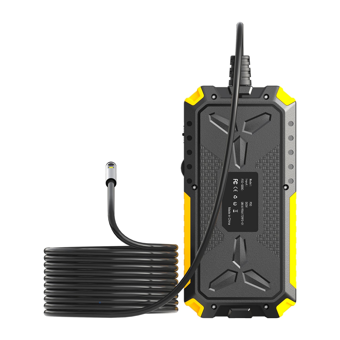 P50 2m Hard Wire HD 5.5mm Dual Lens Portable 4.5 inch Screen Rechargeable Industrial Endoscope Waterproof Pipe Inspection Camera