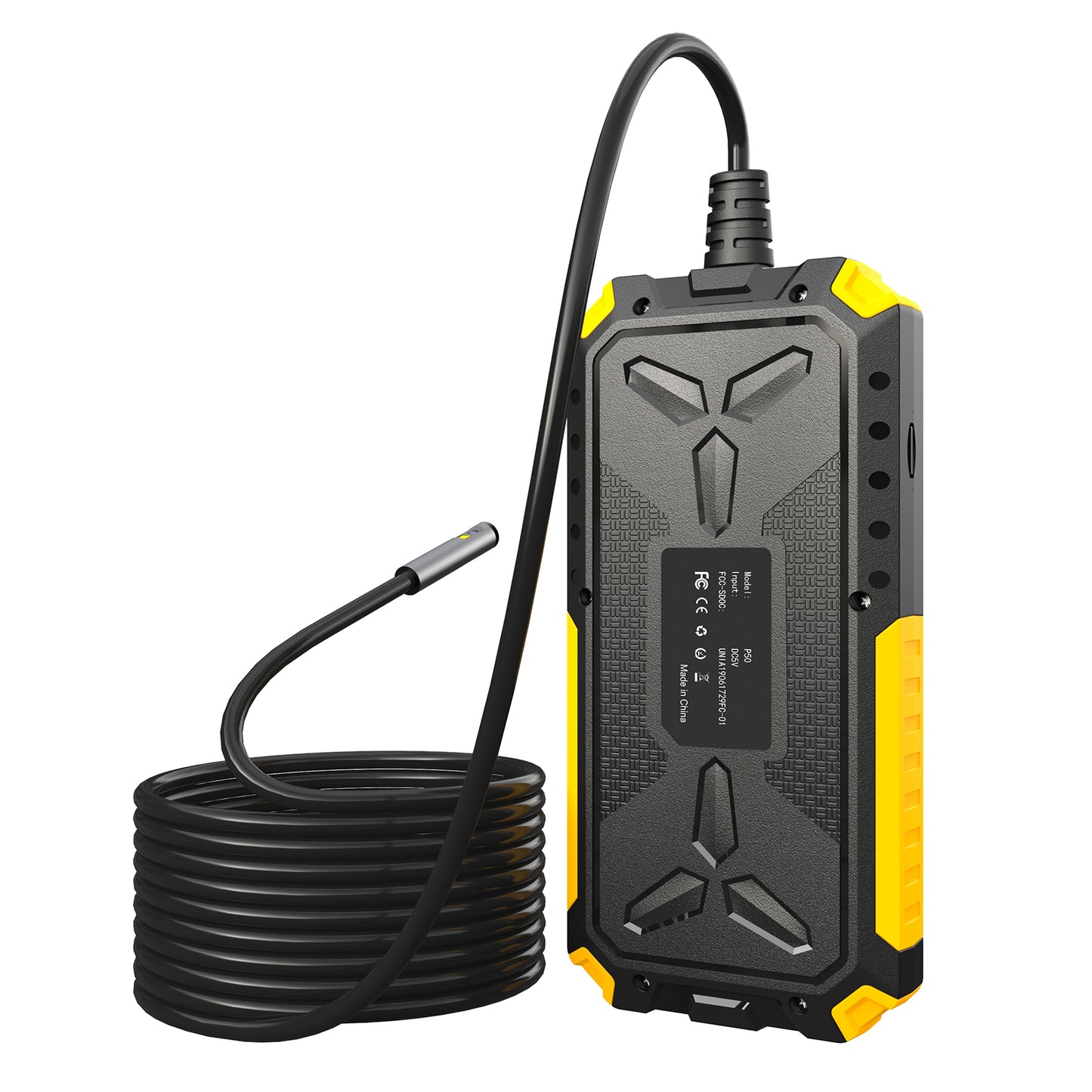 P50 2m Hard Wire HD 5.5mm Dual Lens Portable 4.5 inch Screen Rechargeable Industrial Endoscope Waterproof Pipe Inspection Camera