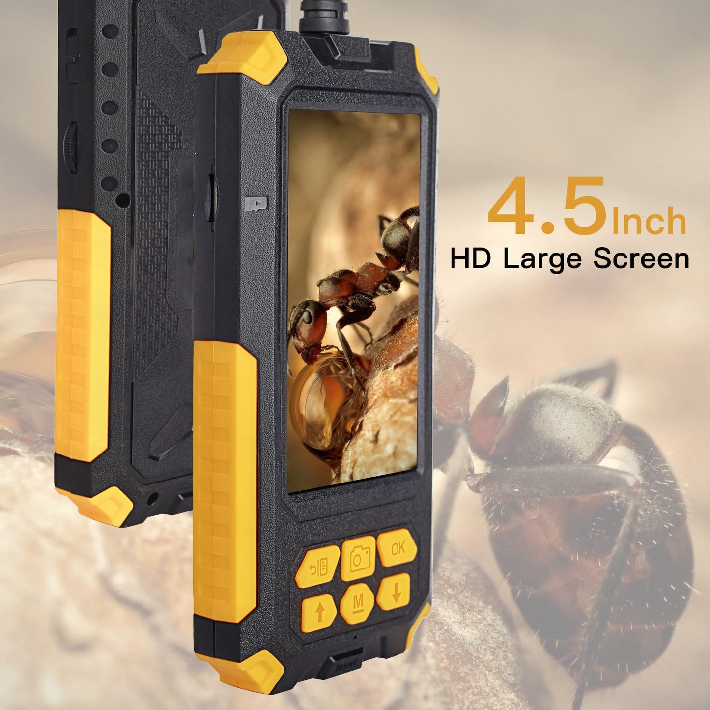 P50 2m Hard Wire 4.5 inch Screen Industrial Endoscope Portable HD 8mm Dual Lens Waterproof Pipe Inspection Camera