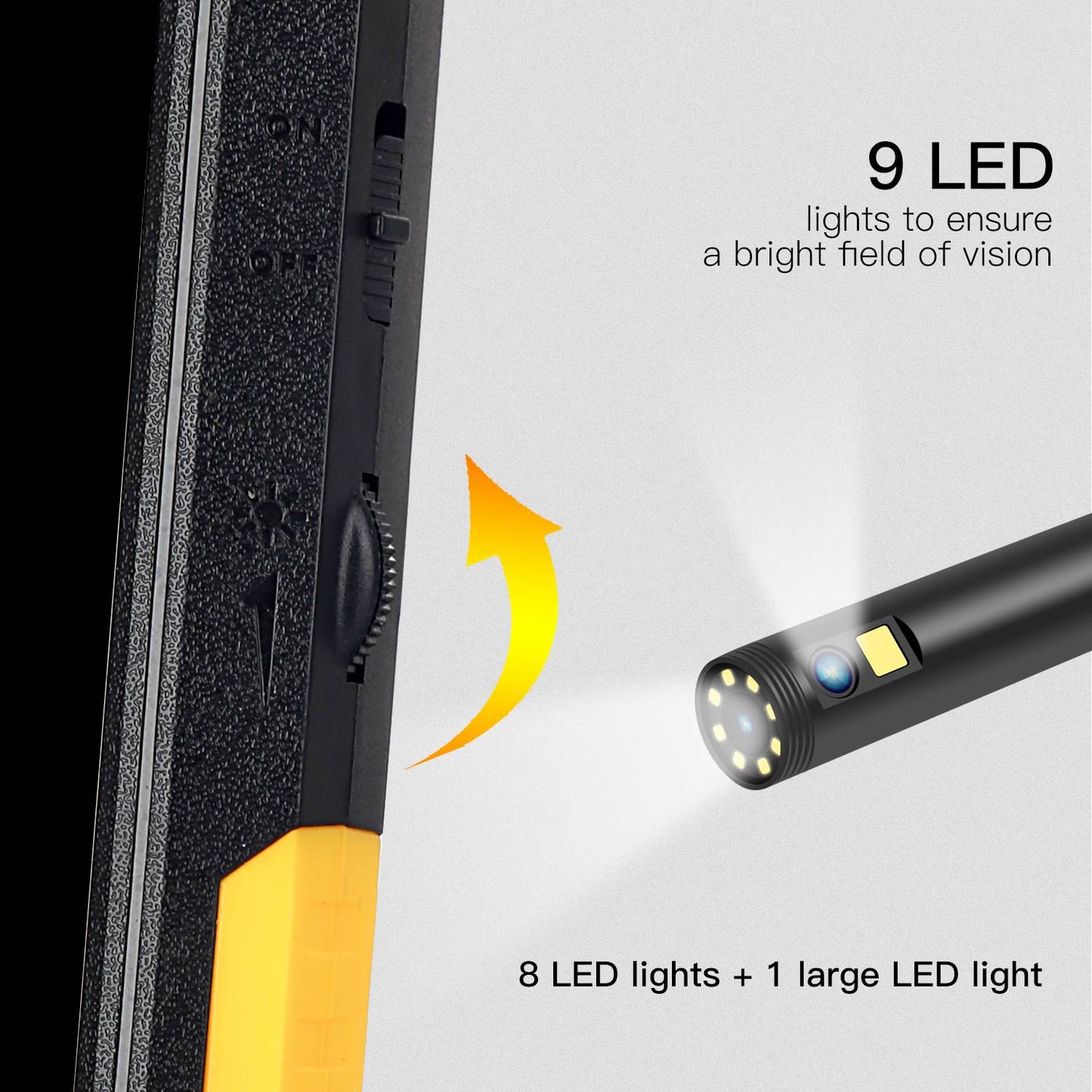 P50 4.5-inch Screen Industrial Smart Phone Endoscope with 8mm / 10m Hard Wire IP68 Waterproof Borescope Scope Camera Dual Lends Inspection Camera