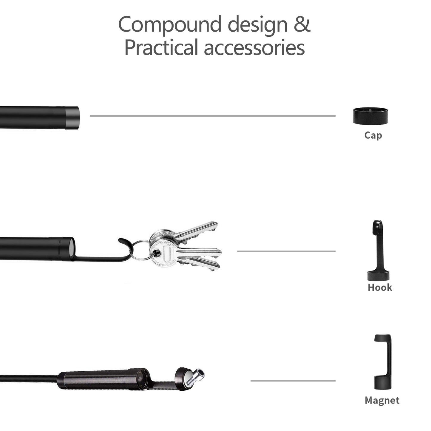 M40 10m Hard Wire 8-LED Inspection Industrial Endoscope 4.5inch Monitor Screen 8mm Single Camera Lens Microscope